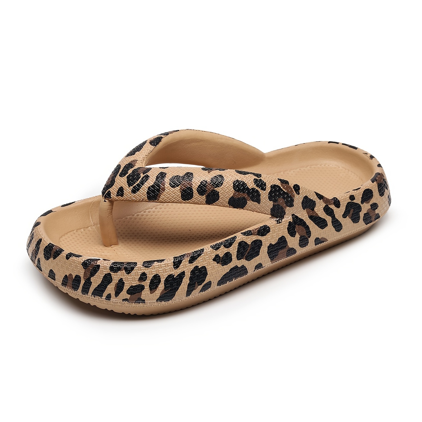 Sanuk Flip Flops Mens Leopard Faux Fur Comfort Sandals Slippers