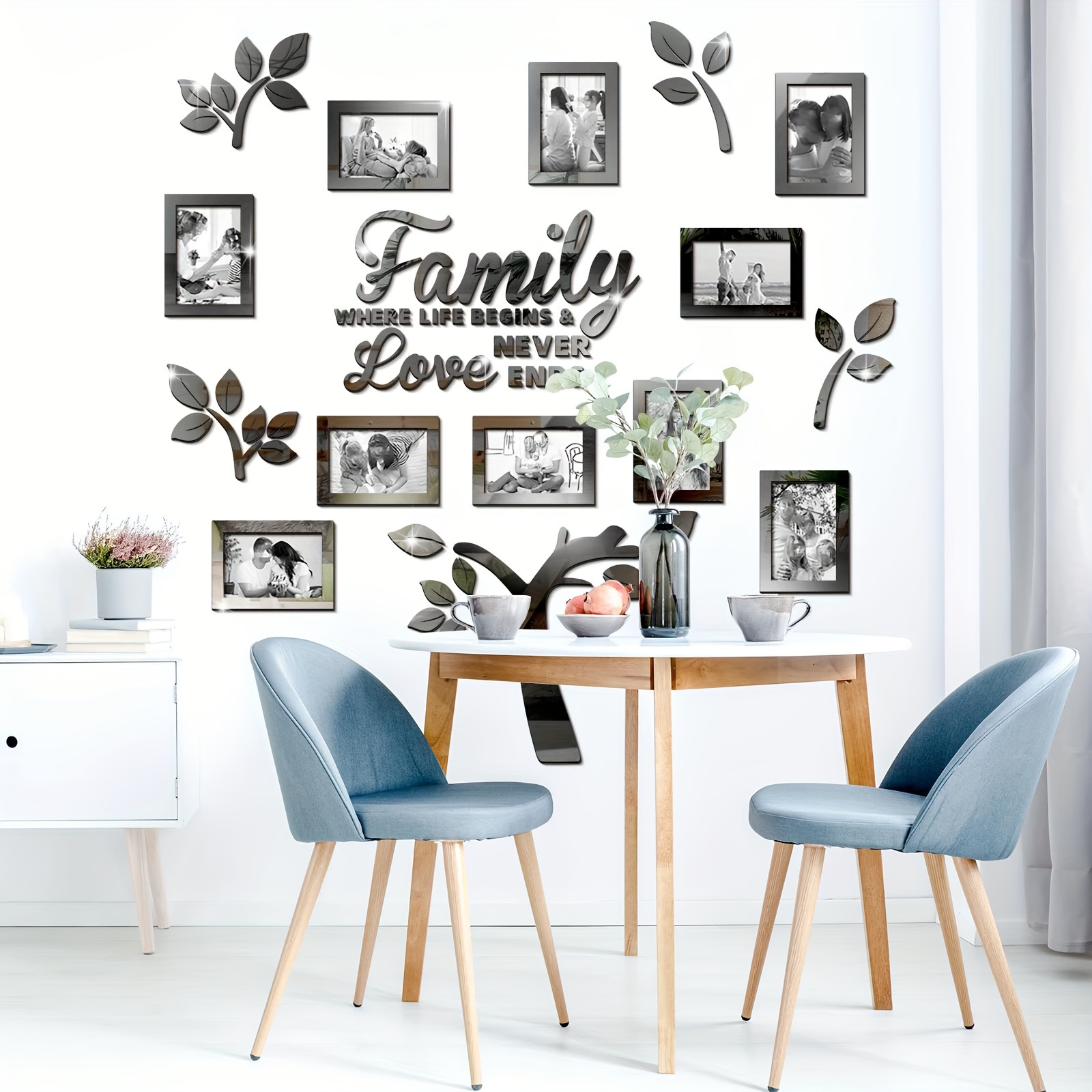 Family Photo Frame / Wall Decor / Living Room Ideas / 3D wall Art with  Frames