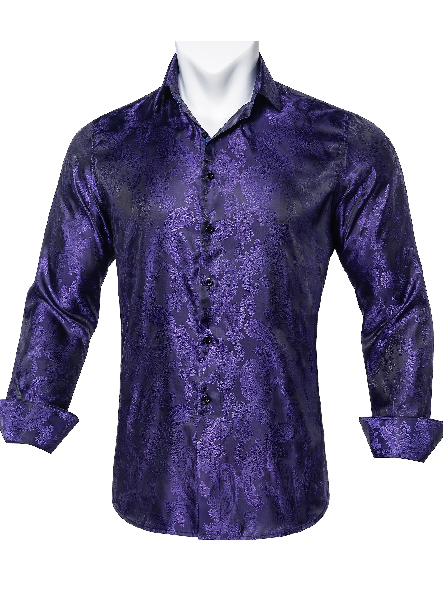 Satin Formal Men's Printed Shirt, Full or Long sleeves