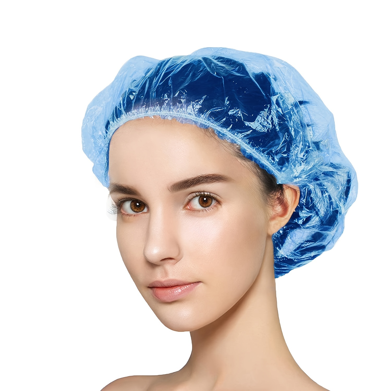 100pcs Premium Elastic Plastic Shower Caps for Spa Home Hotel and Hair Salon Protects Hair and Provides Comfortable Shower Experience