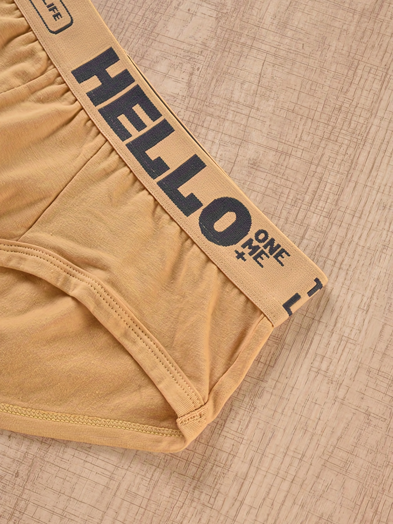 Men's Cotton 'hello' Print Plain Color Comfortable Quick - Temu