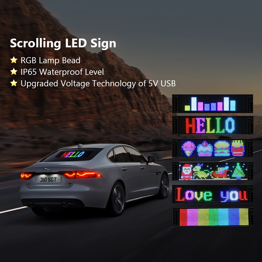 Auto LED Panel mit Scrolling Text - 30 cm x 5 cm