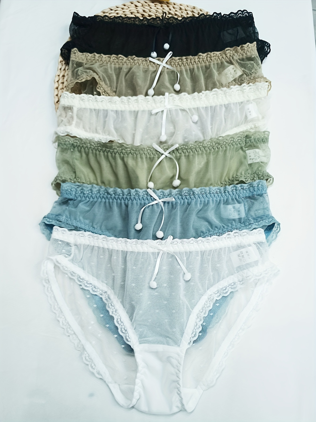 2 Sets Floral Lace Lingerie Set, Comfortable & Breathable Unlined Triangle  Bras & Semi-Sheer Panties, Women's Lingerie & Underwear