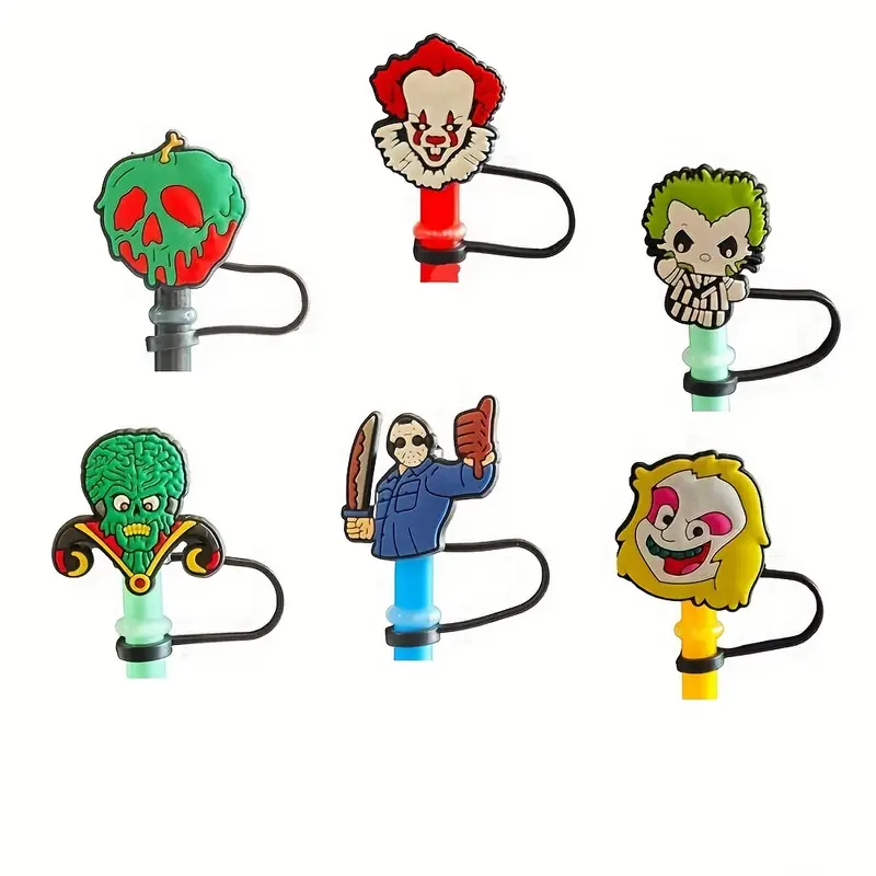 Reusable Horror Clown Silicone Straw Tip - Perfect For Halloween  Decorations Straw Covers, Halloween Party Supplies Halloween Party Favors -  Temu