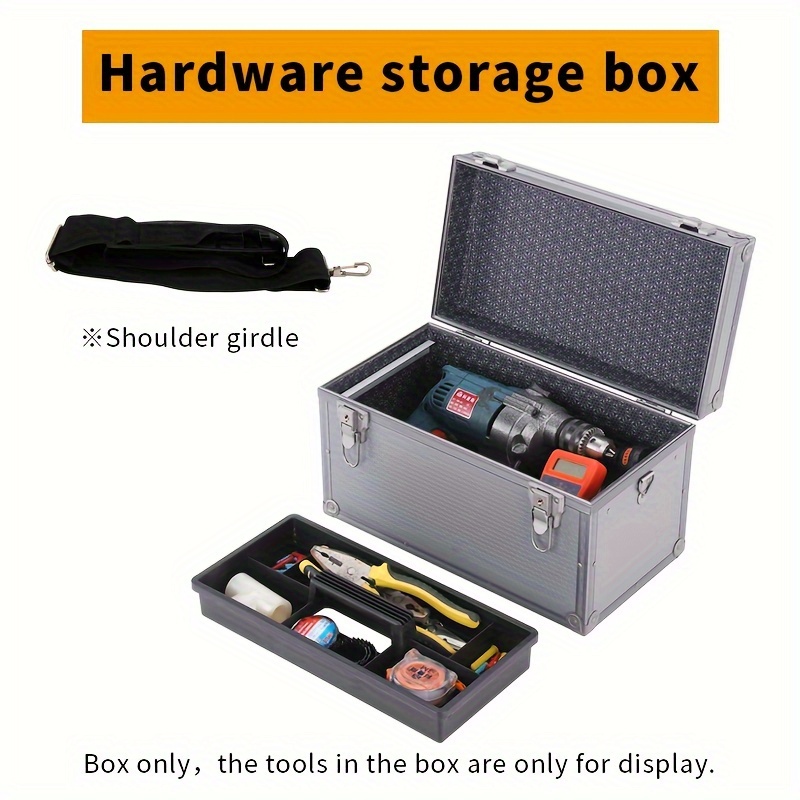 1pc Hand Tool Storage Box, Hardware Tool Box With Lock, Maintenance Box,  Multi-function Car Box, Household Double-layer Storage Box