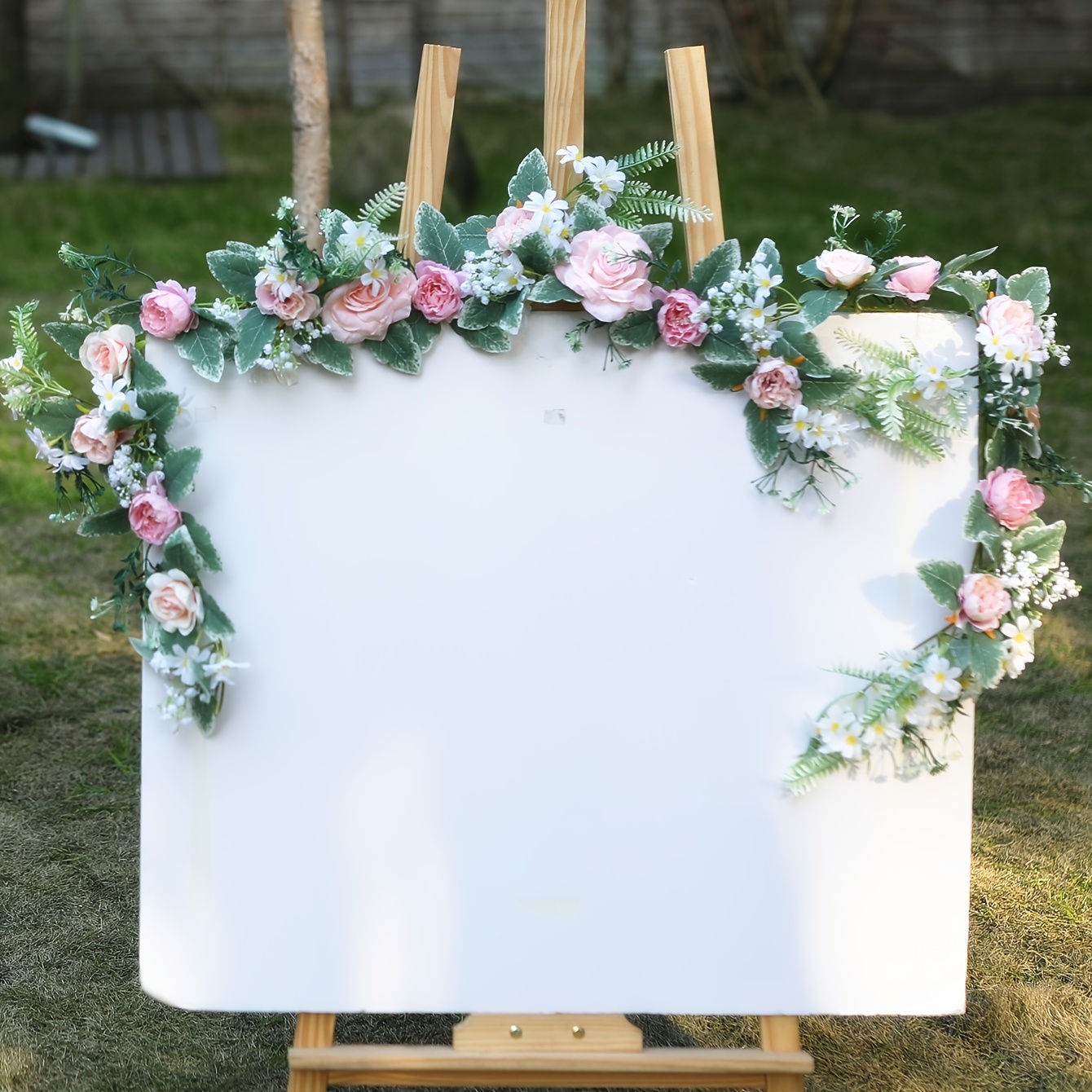 Pink Artificial Rose Garland for Wedding Decor