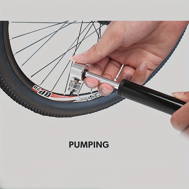 Premium Aluminum Alloy Mini Bike Pump With Gauge Inflates Up - Temu