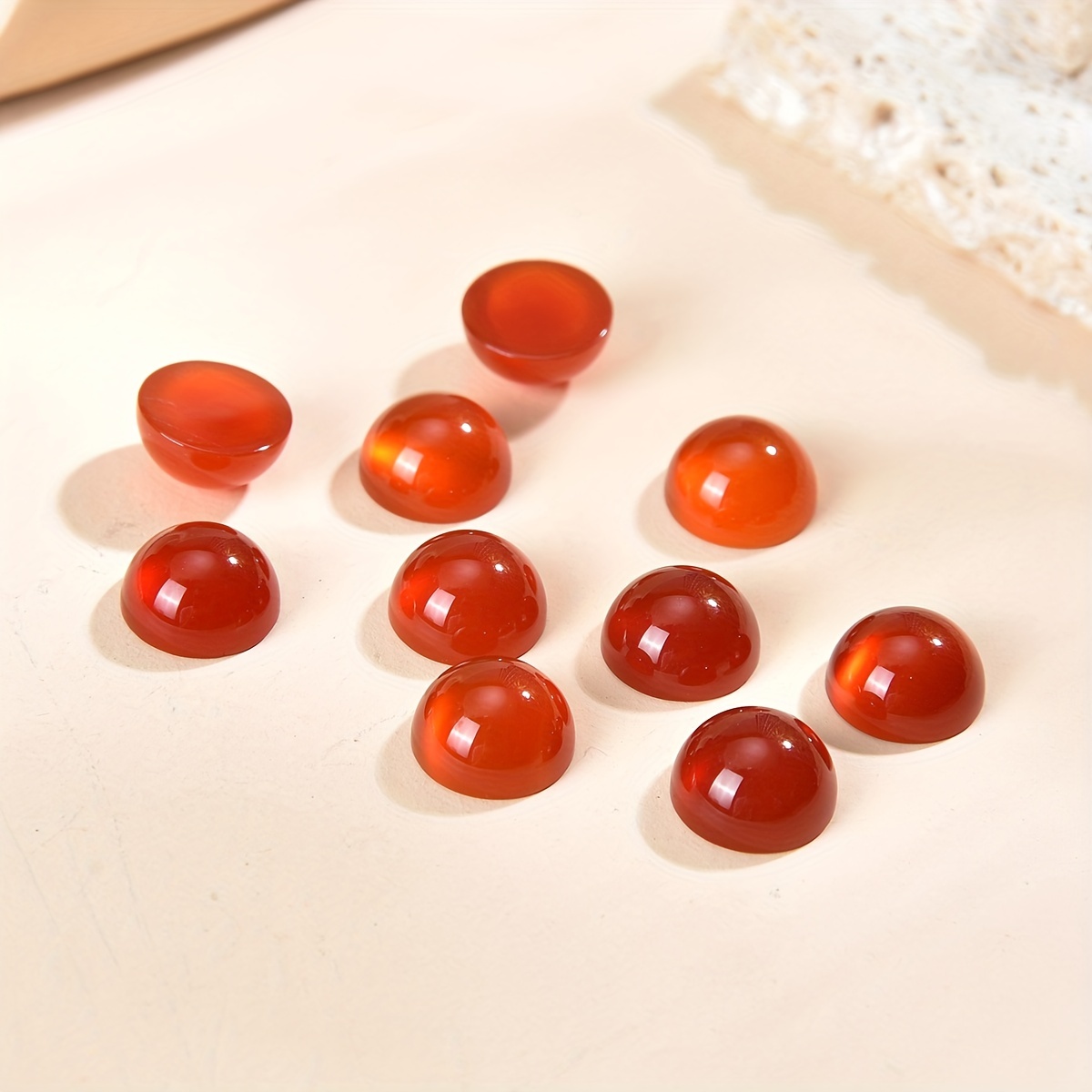 High end Red Agate Ring Surface Ruby Ring Surface Crystal Loose Beads