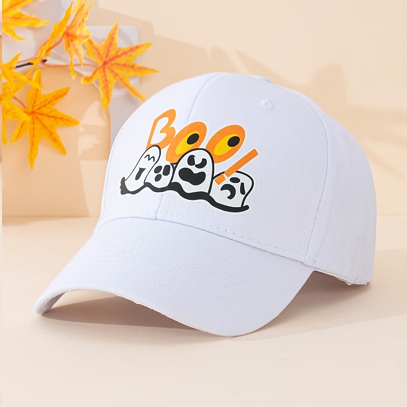 Boo Ghost Print Baseball Halloween Cartoon Solid Color - Temu