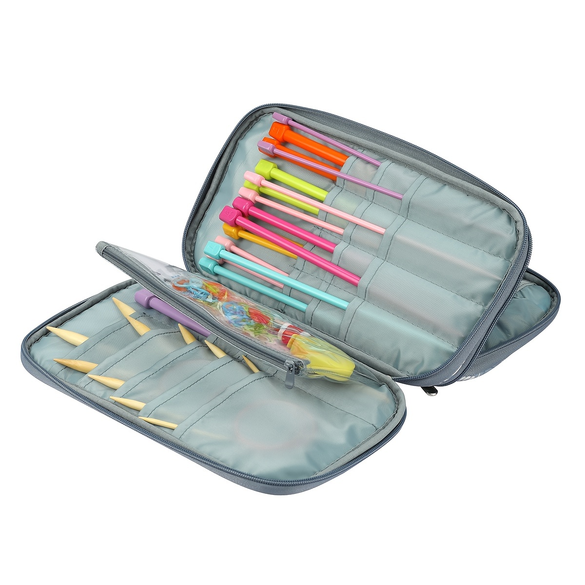 Knitting Needles Case Empty Zipper Bags Organizer Portable - Temu