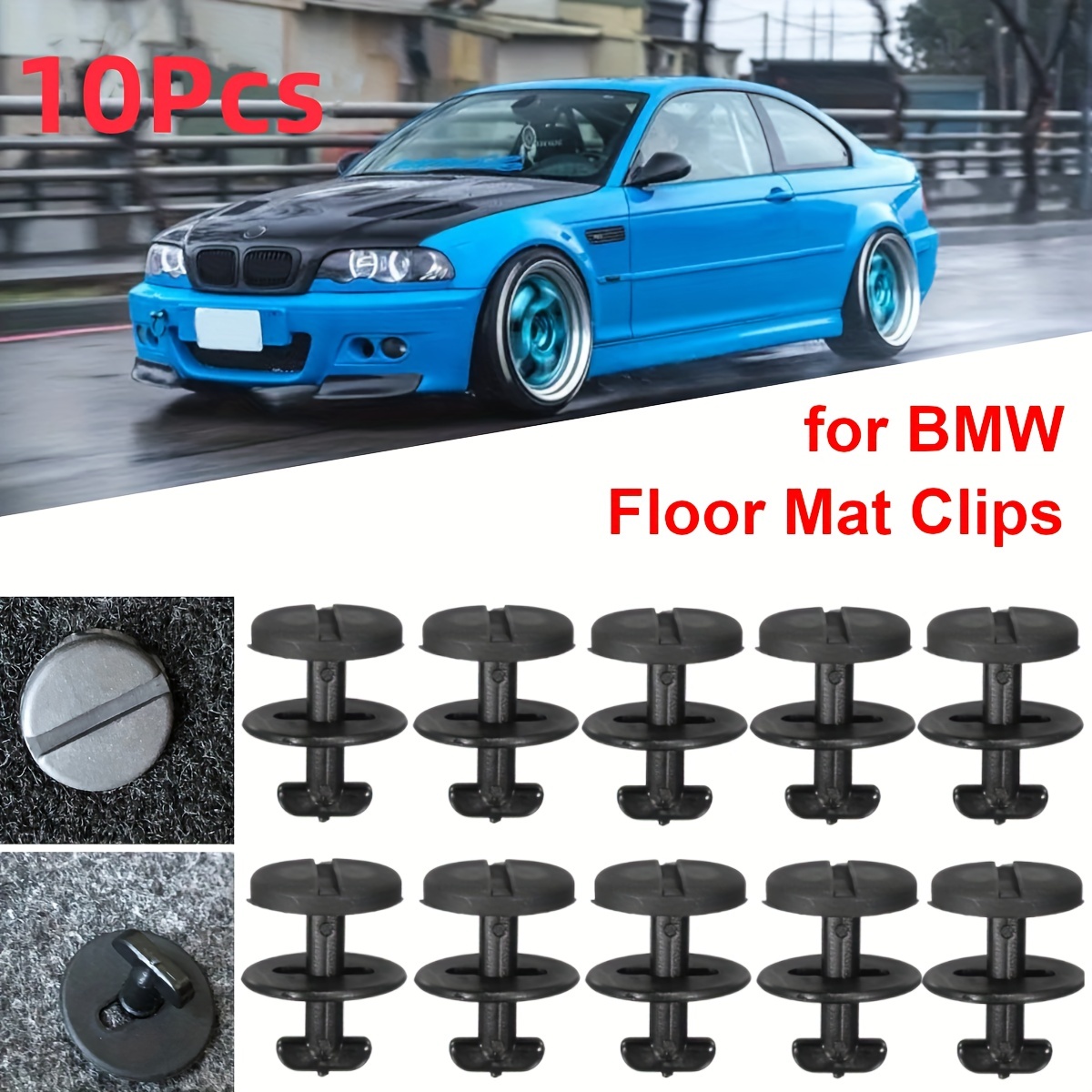 

10pcs Car Floor Mat Clips For Bmw E36 E46 E38 E39 X3 X5 M3 M5 3 5 7 Series - Securely Lock Carpet Mats In Place!