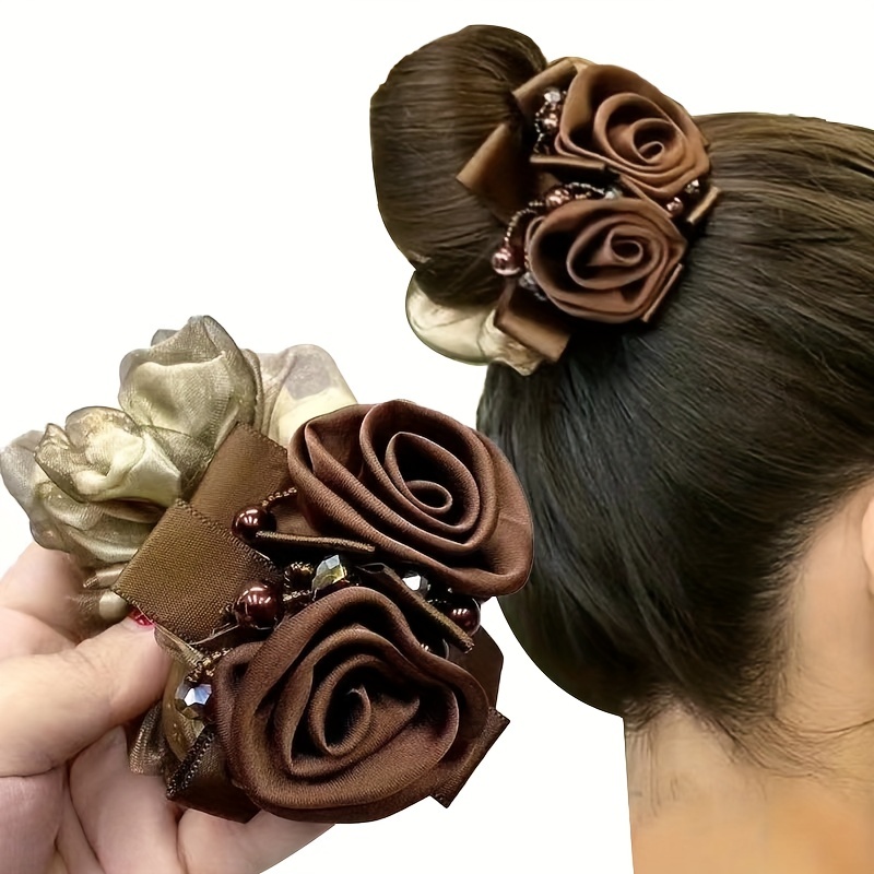 

Flower Satin Hair Scrunchies Simple Style Hair Ties Soft Hair Rope Ponytail Holders Hair Accessories For Women Female