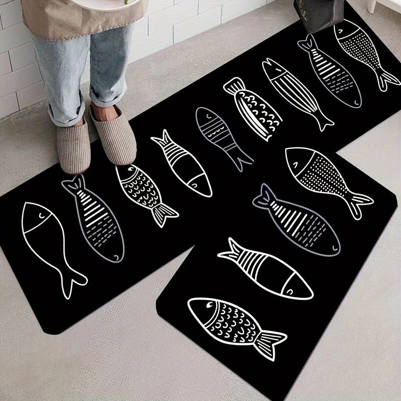 Long Kitchen Mat PU Leather Floor Mats Waterproof Oil Proof Non-slip PVC  Carpet Home Balcony Corridor Decor Entrance Doormat