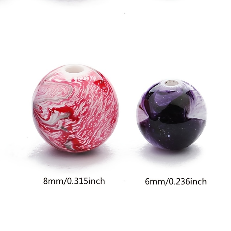 Bead Enthusiasts Cracked Acrylic Spacer Beads Colored Ink - Temu