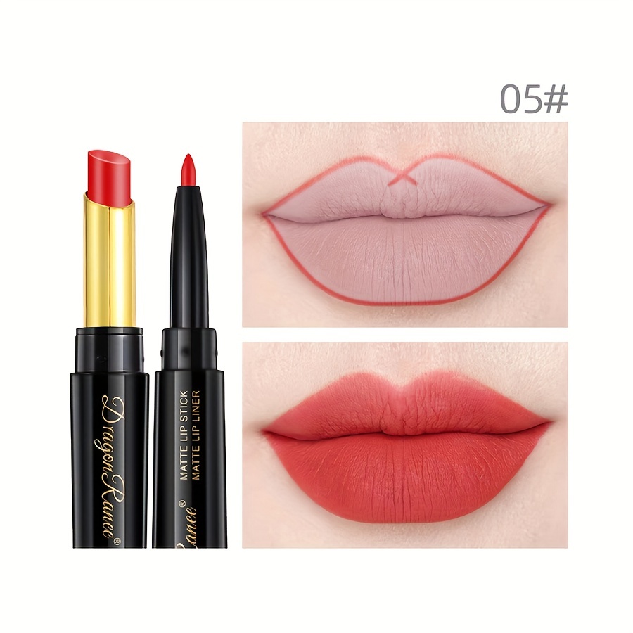 Double Headed Lip Pencil Lip Liner Non Stick Cup Long Lasting Wateproof