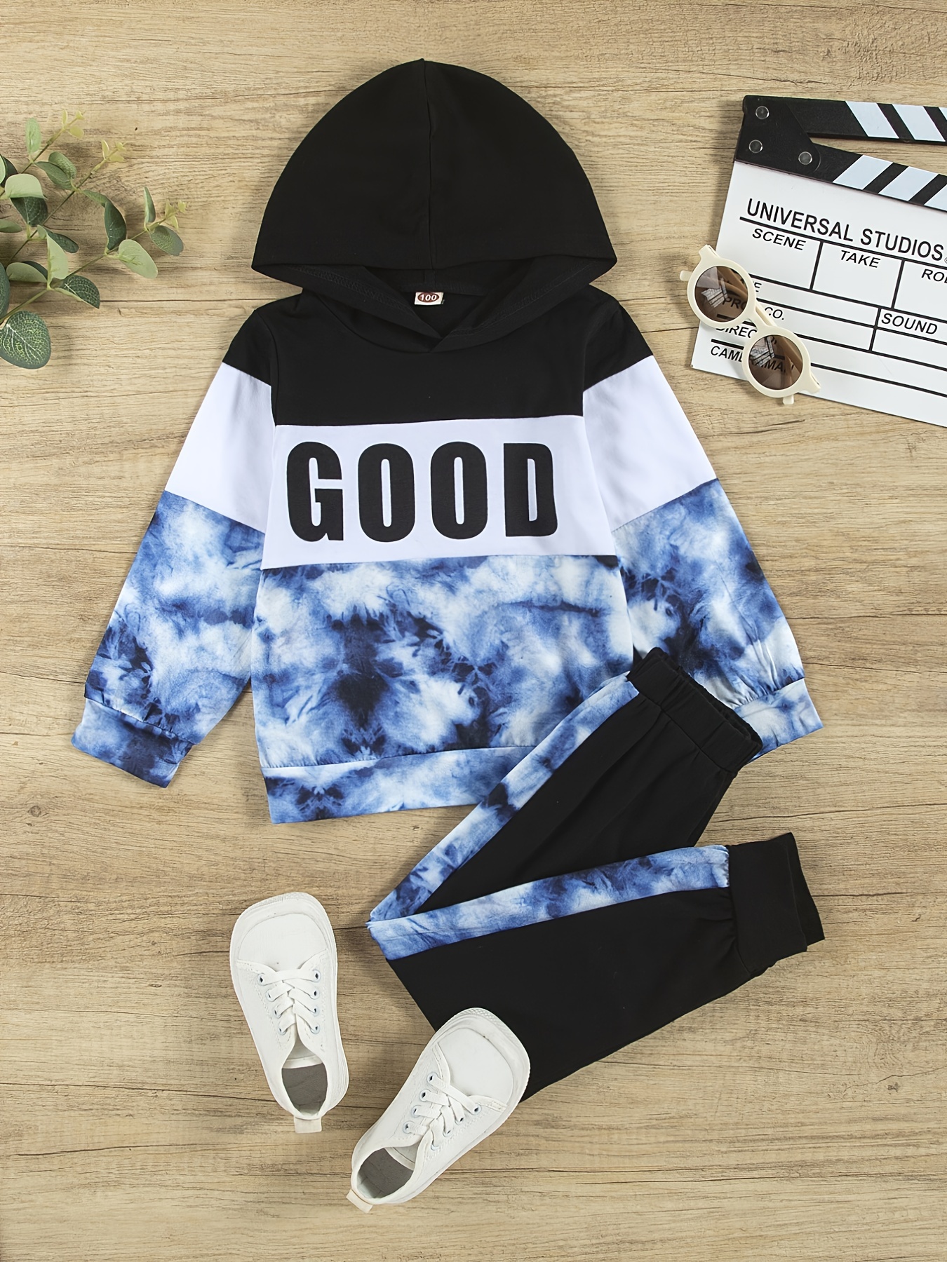 Boys Tie Dye Hoodie Matching Sweatpants Hooded Sweatshirt Temu