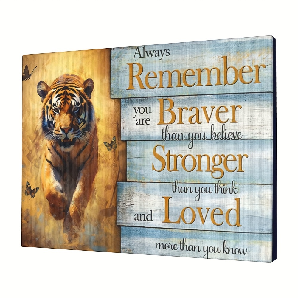 

1pc, Inspirational Tiger Retro Tiger Poster, Interesting Canvas Painting Wall Decor, Home Bedroom Kitchen Living Room Bathroom Hotel Cafe Office Decor Poster, No Frame, 12x16