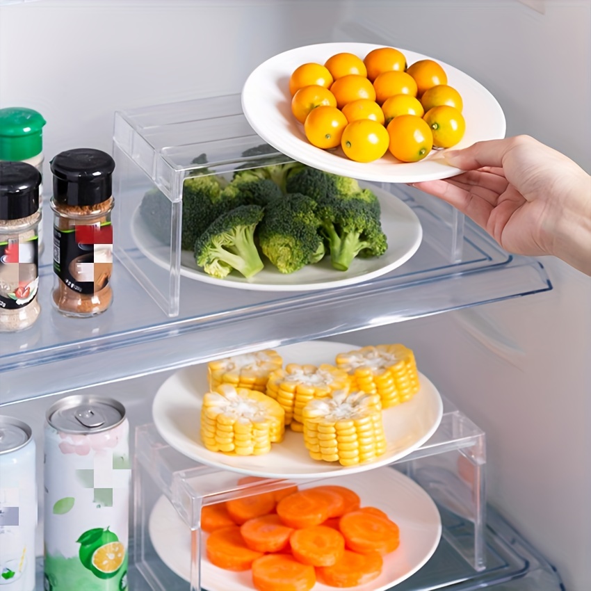 1pc 15*10.8*11cm/22*10.8*11cm Organizadores de refrigerador, estante de  almacenamiento, separador de capas de refrigerador, estante transparente  para