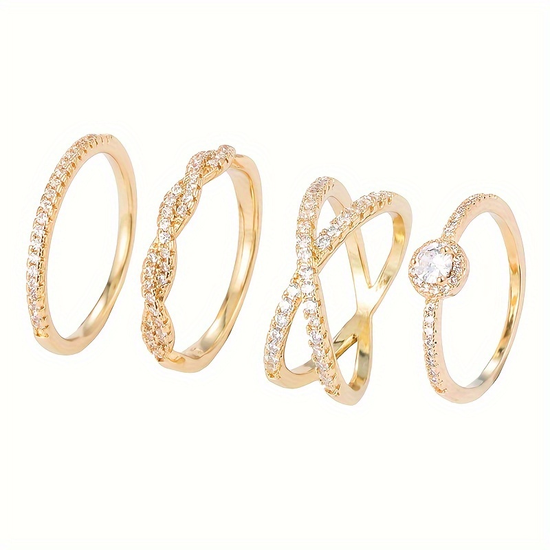 Minimalist Style Stacking Rings Trendy Intertwine/ X Shape/ - Temu ...