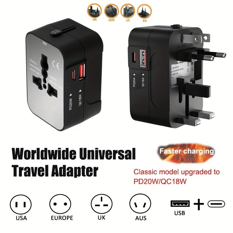 Universeller Internationaler Reisestecker adapter 5 in 1 - Temu