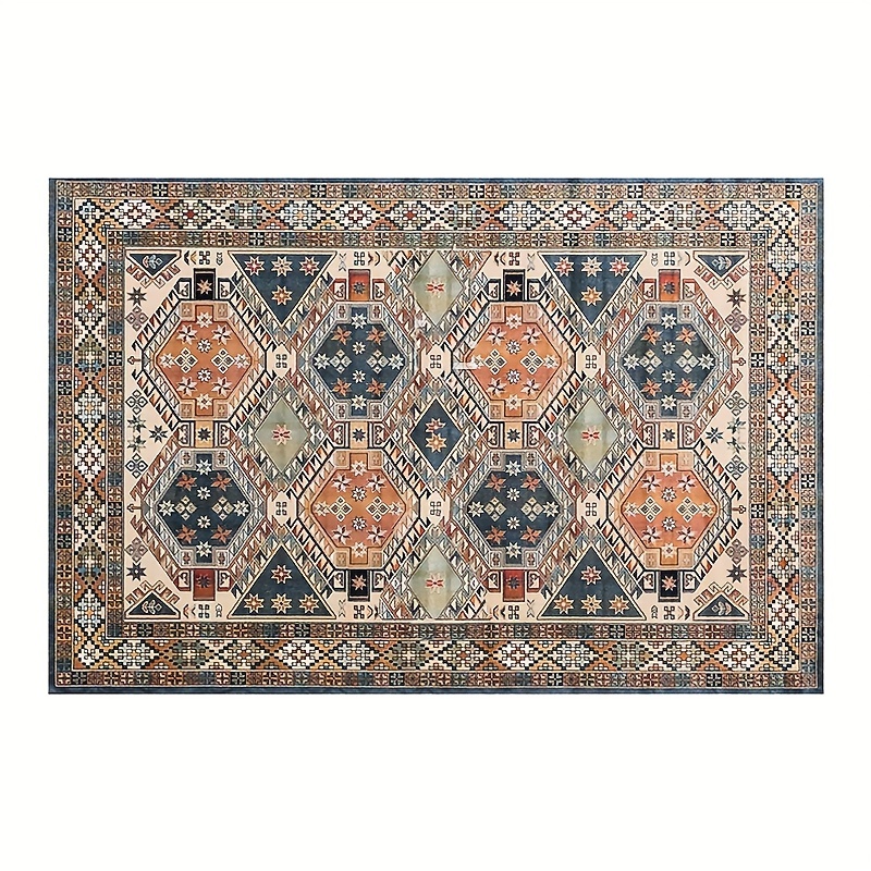 Boho Area Rug, Persian Vintage Oriental Bedroom Floor Mat, Floor