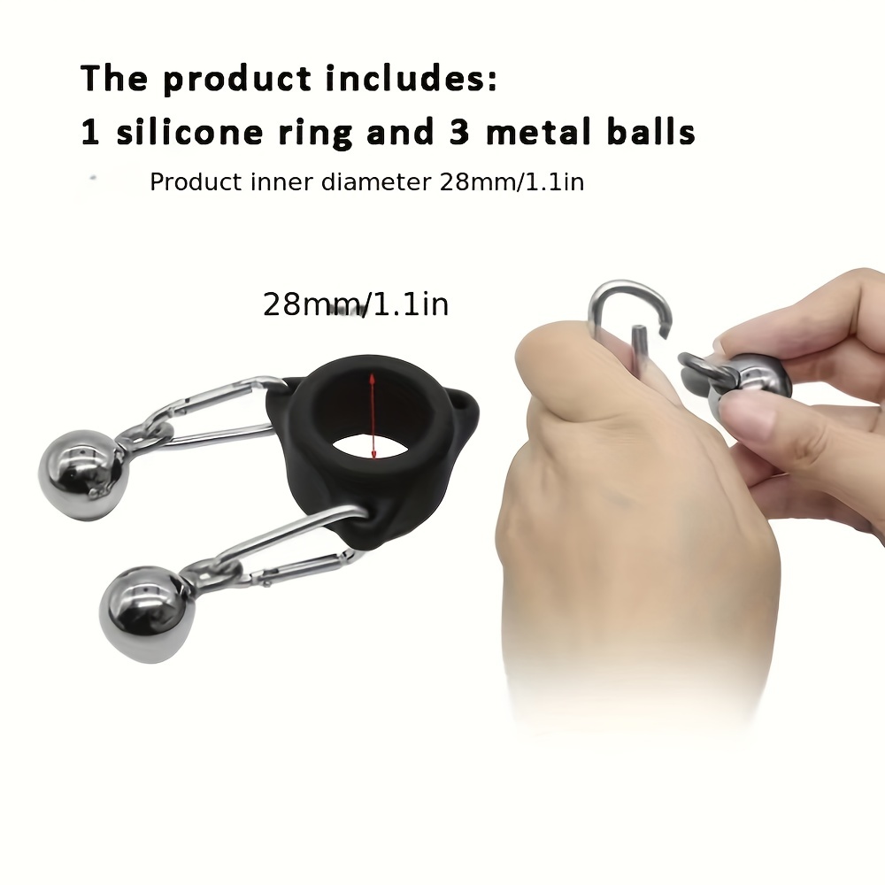 3 ball Erection Training Silicone Penis Ring Metal Ball - Temu