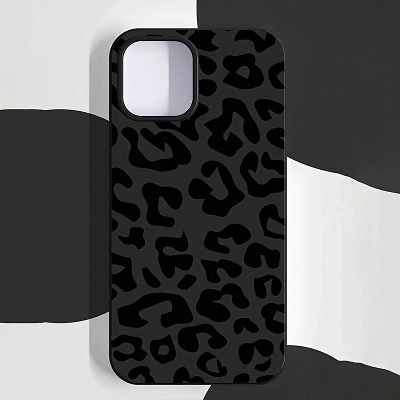 Suitable Black Frosted Leopard Phone Case - Temu Australia