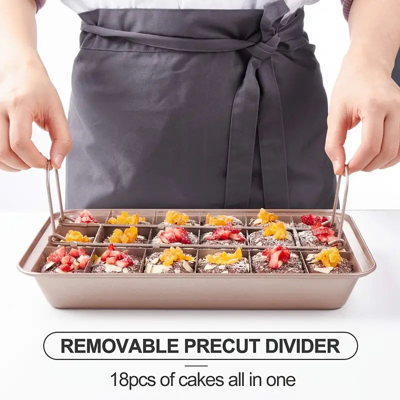 Brownie Cake Pan With Dividers 18 Cavity Loaf Pan Non stick - Temu