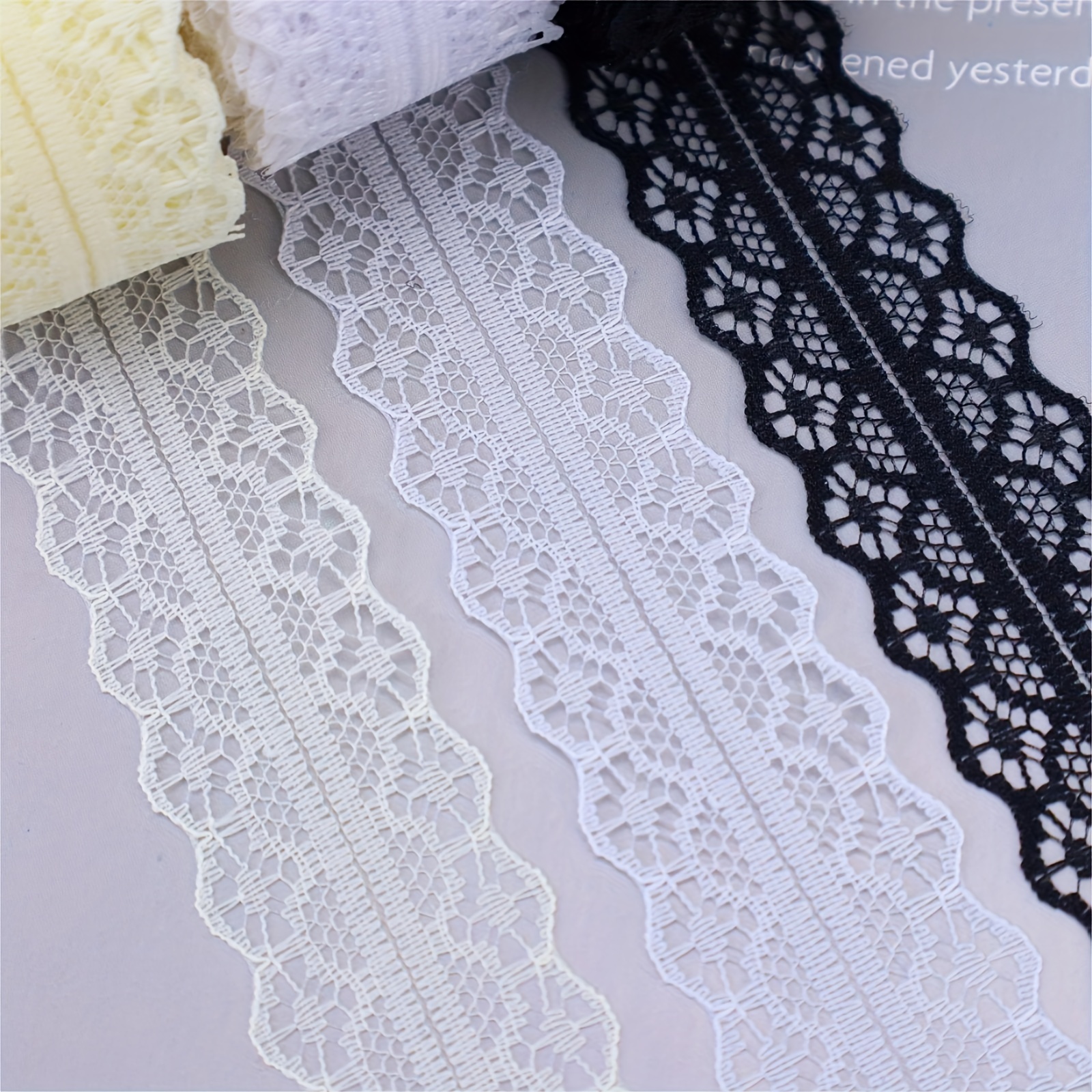 10 Yards Lace Ribbon Floral Pattern Fabric By The Roll - Temu