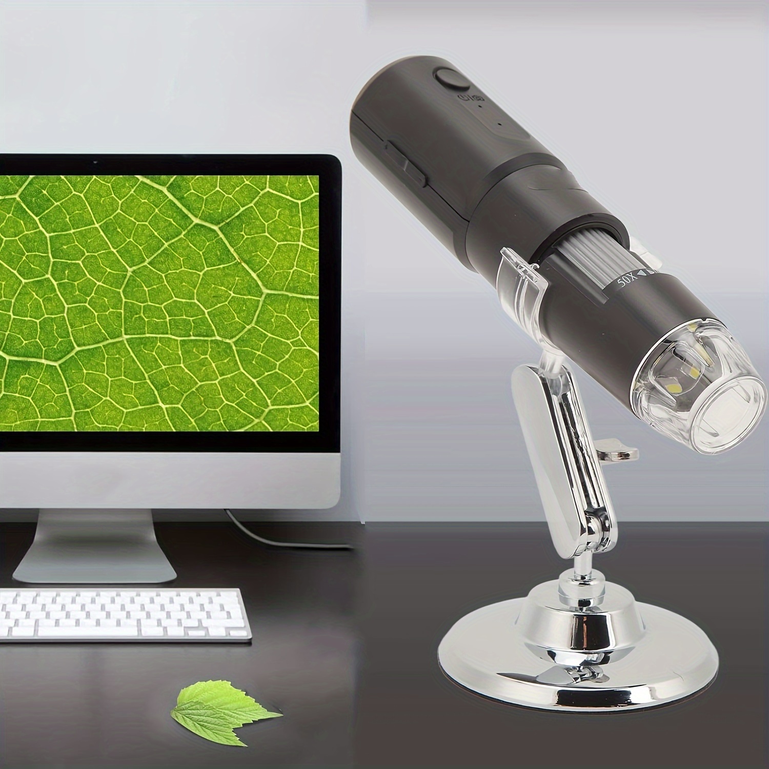 Microscopio digitale wireless, ingrandimento 50X-1000X, microscopio  portatile WiFi, fotocamera per microscopio USB HD con supporto regolabile