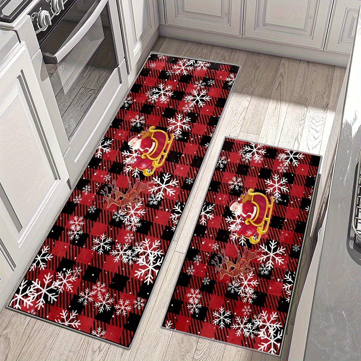 Tapis absorbant et décoratif en microfibres pour cuisine