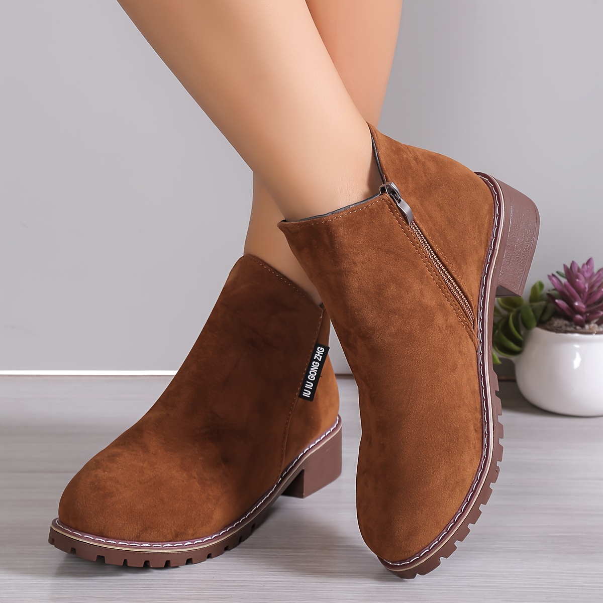 Comfortable heeled outlet booties