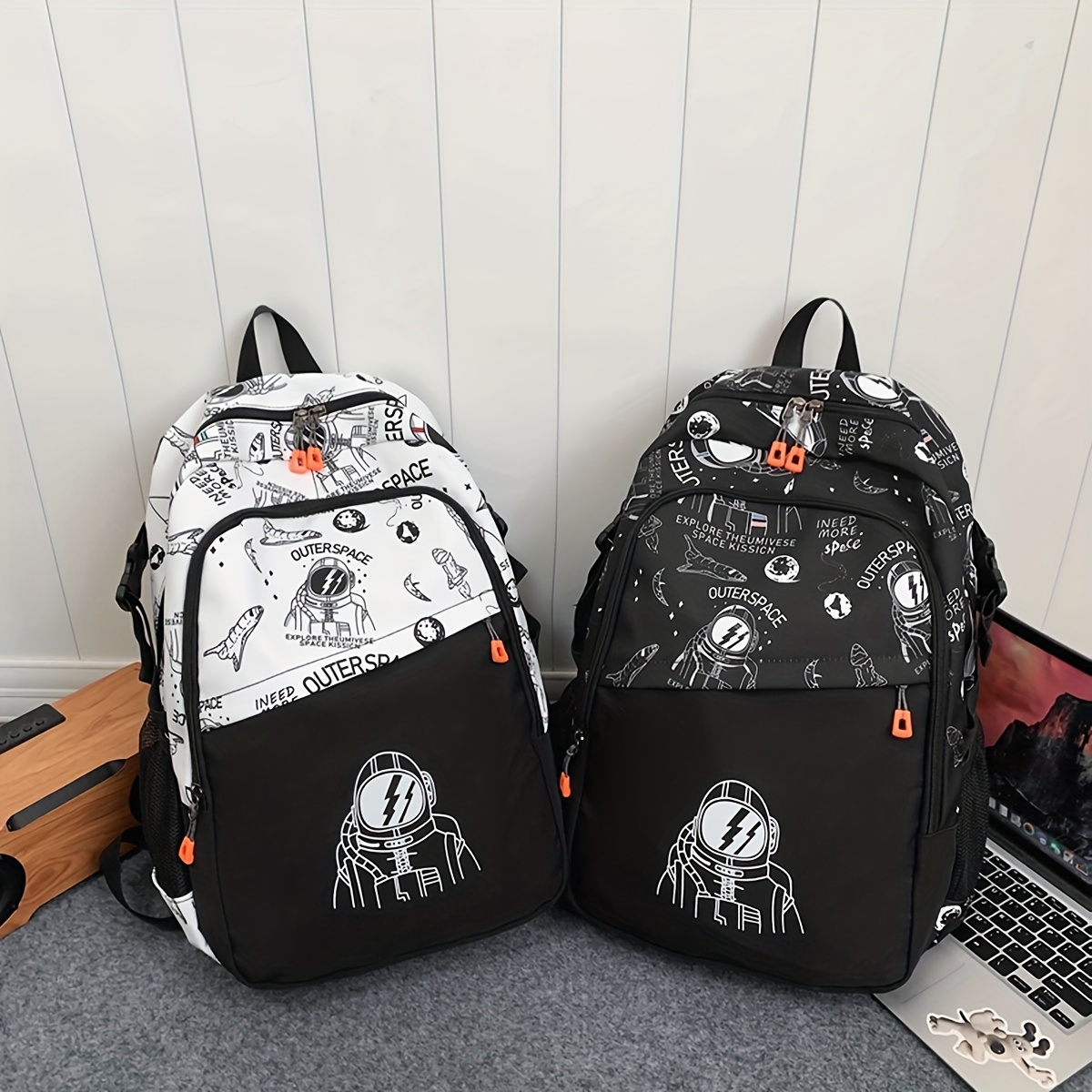 Graffiti Spaceman School Bag Large Capacity Backpack