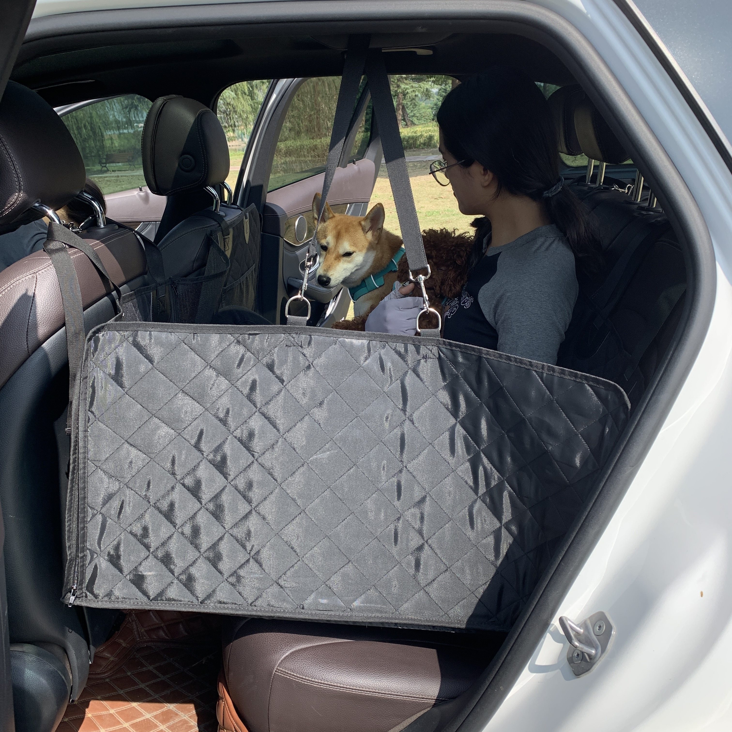 H HOH-Tech Extension de siège arrière pour chiens – Housse de siège de  voiture à fond