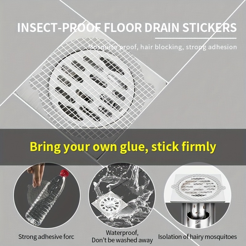 30 PCS Disposable Shower Drain Hair Catcher Mesh Stickers