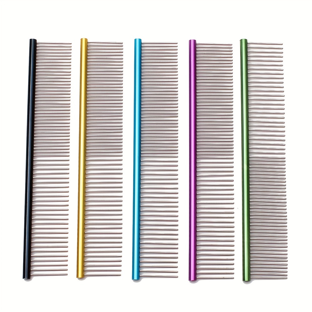 

1pc Stainless Steel Pet Grooming Comb For Dogs Cats, Professional Cat Needle Comb, Pet Hair Knot Comb, Massage Brush