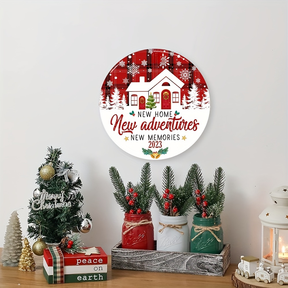 1pc,Home 2023, House Warming Gifts New Home,Housewarming Gifts For New House,  New Home Gifts For Home, New Home Owners Gift Ideas,New Home Christmas  Ornament 2023, 2 Layered Wooded Ornament Hanging
