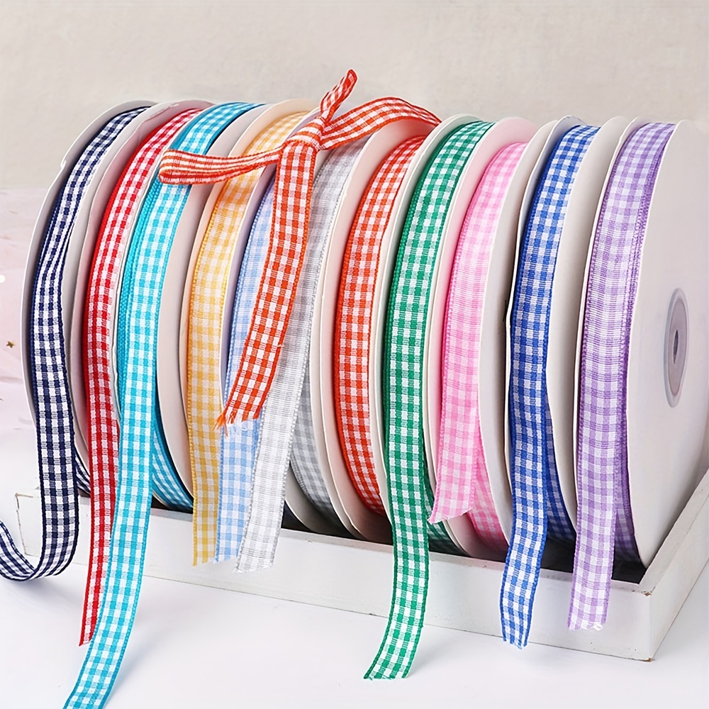 50yards Plaid Ribbon Grid Color For Home Wedding Christmas - Temu