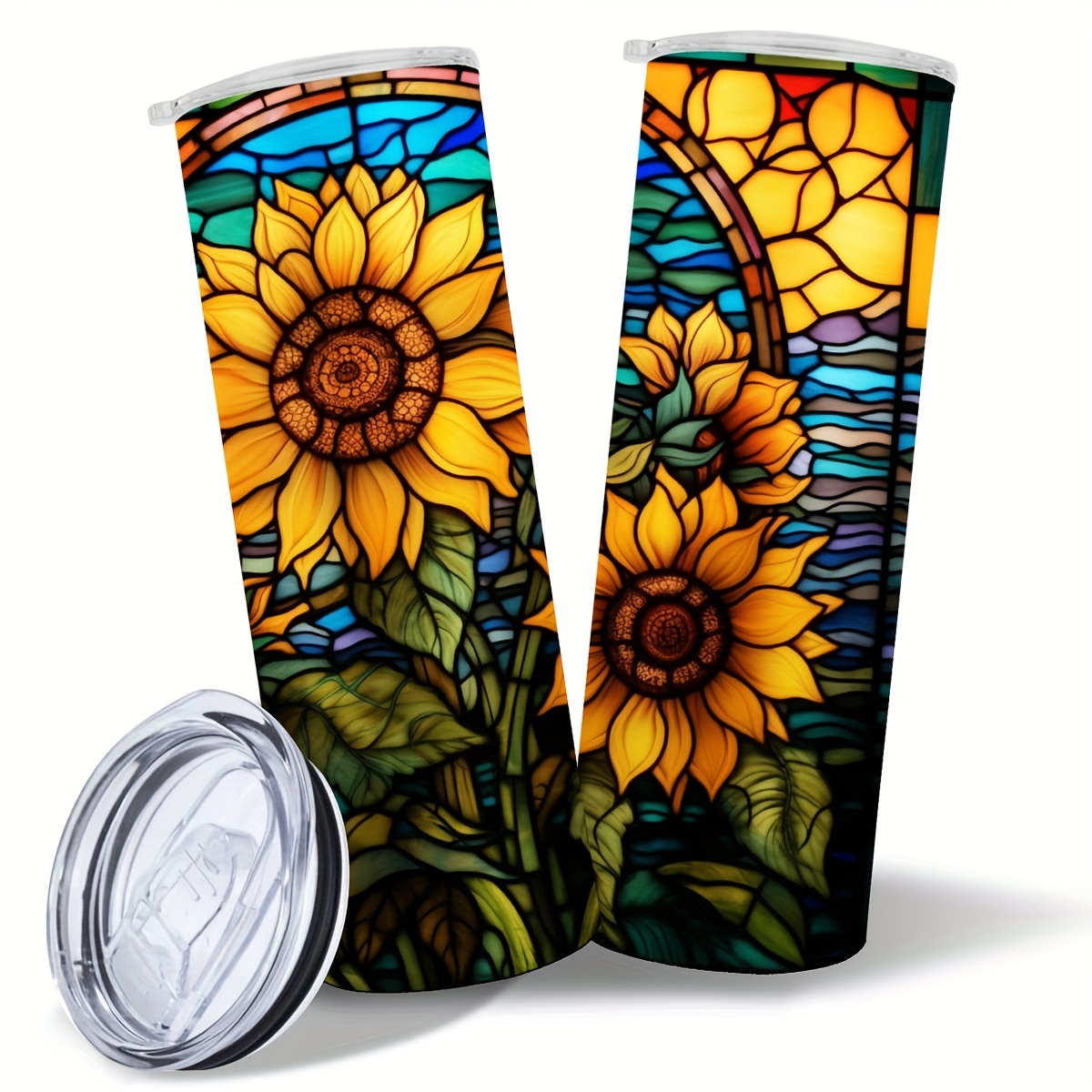 Gifts for Sunflower Lover- Sunflower Tumbler with Lid and Straw - Sunflower  Cups Tumbler - Sunflower Cup - Sunflower Mug - 20oz Insulated Stainless  Steel Sunflower Print Skinny Tumbler 