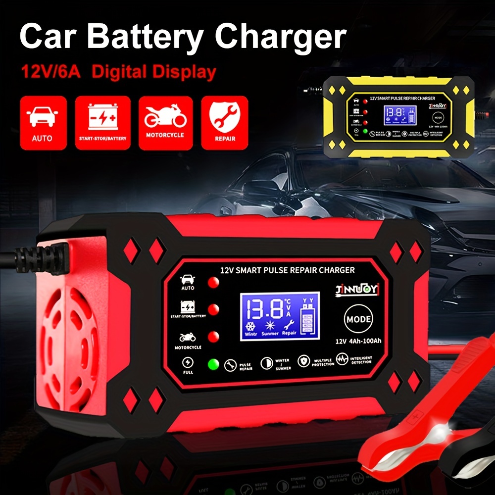 URAQT Batterie Ladegerät Auto, 6A/12V Vollautomatisches Intelligentes  Erhaltungsladegerät mit LCD-Bildschirm, Batterie-Desulfator mit  Mehrfachschutz für Auto, Motorrad, Boot: : Auto & Motorrad