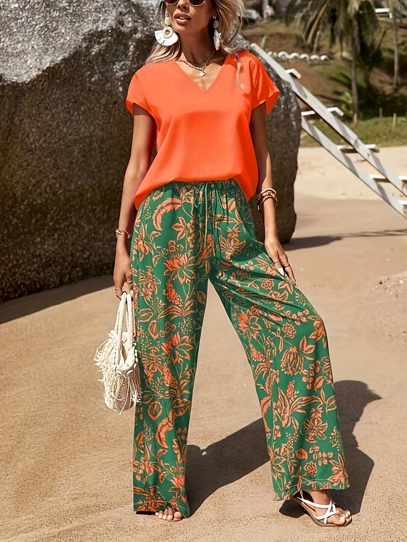 All  Boho chic outfits, Orange bell bottoms outfit, Red bell