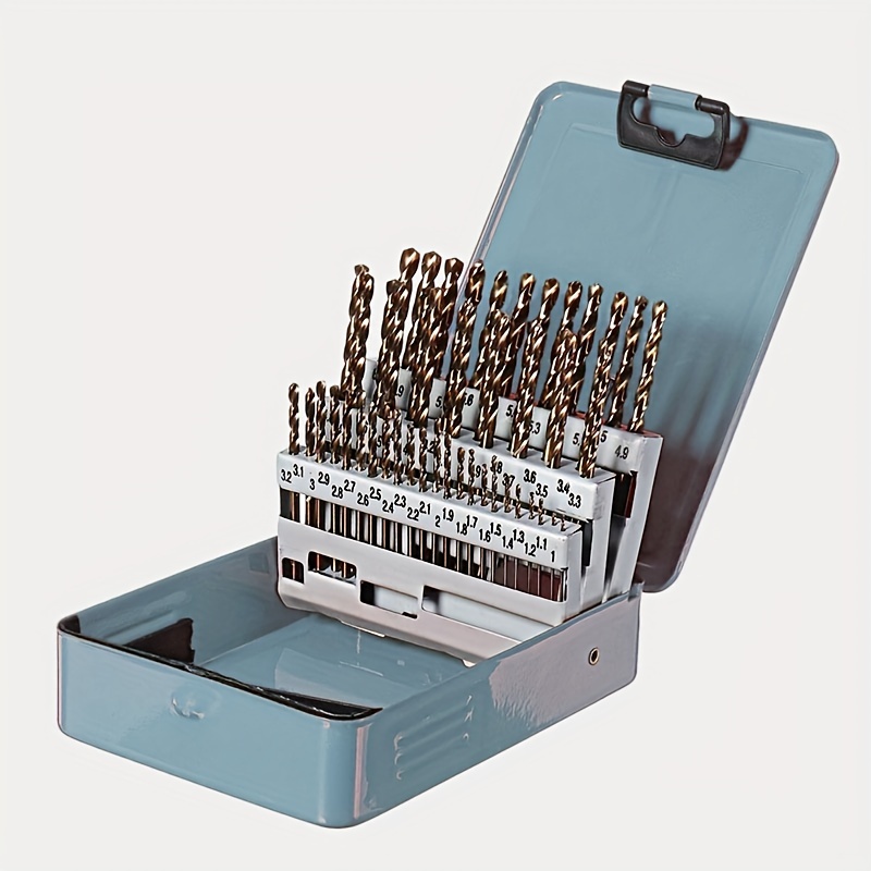 TEMU 51pcs 1-6mm M35 Cobalt Drill Bit Set, Hss-co Twist Drill Bits With Case, For Stainless Steel Wood Metal Drilling Hole