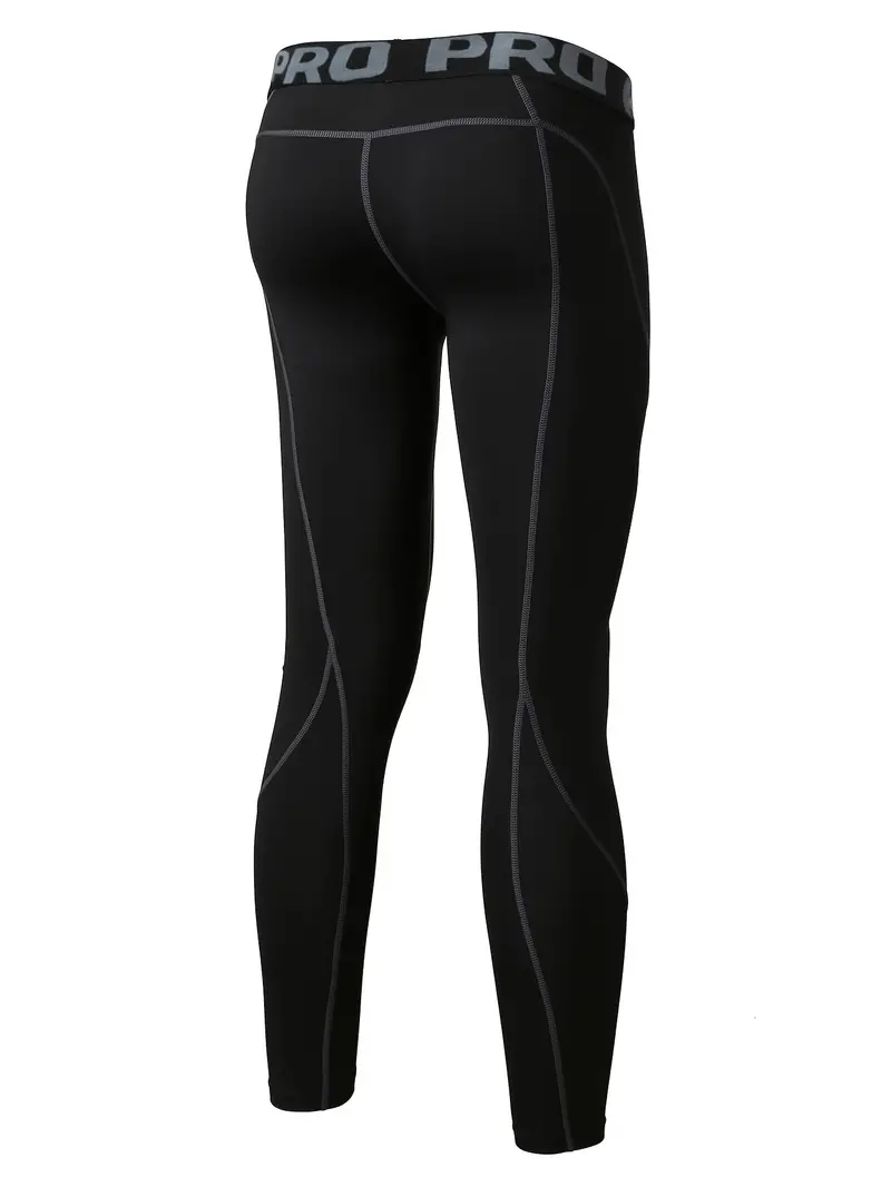 Men's High Stretch Tight Long Compression Pants Activewear - Temu