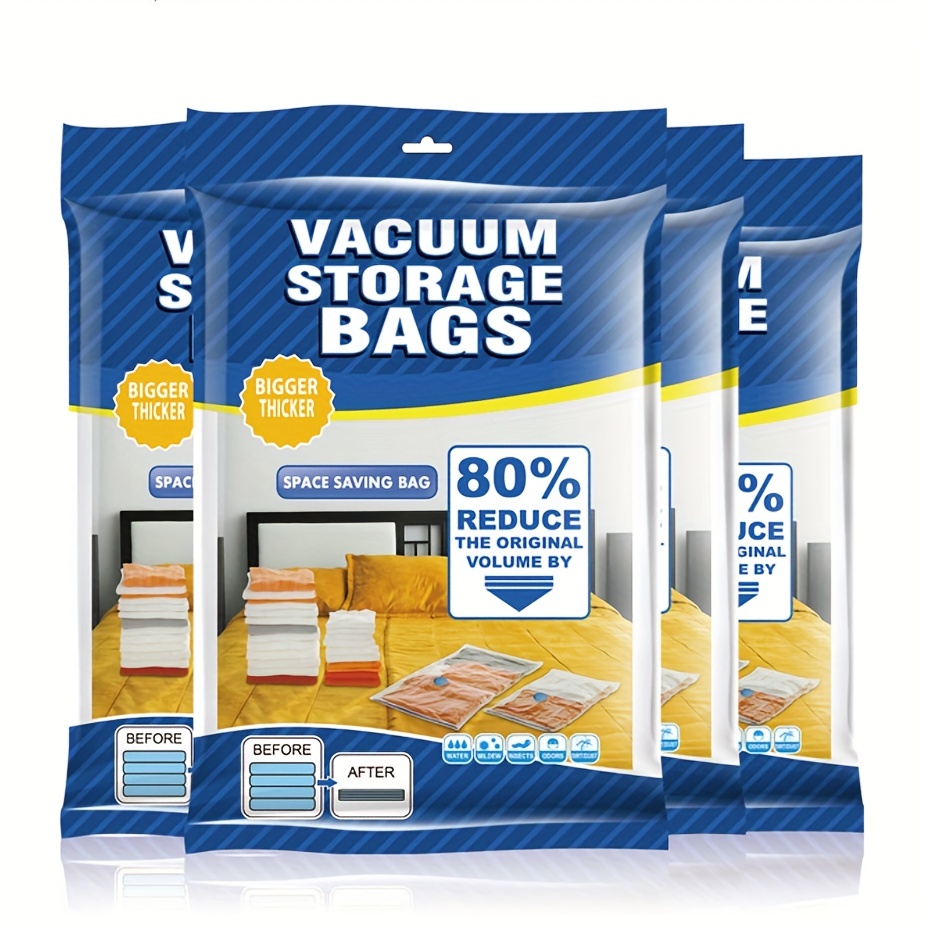 80x100 Vacuum Storage Bags Space Saver Bags Large Size for Blankets Garments