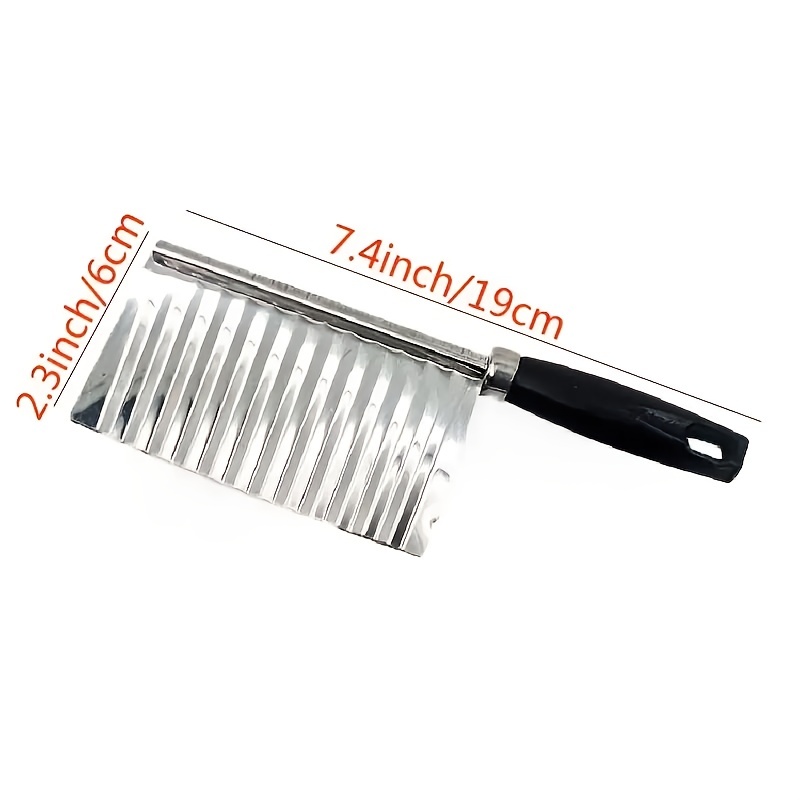 Travelwant Crinkle Potato Cutter - Stainless Steel French Fries Slicer  Handheld Chipper Chopper Potato Carrot Chopping Knife Home Kitchen Wavy Blade  Cutting Tool Large Size 
