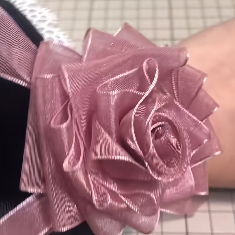 Hiswan Nastro in organza trasparente da 3,8 cm, in chiffon, per