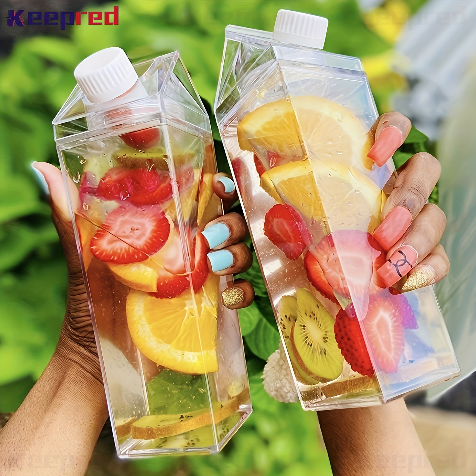 

Keepred Creative Square Shaped Water Bottle, Water Bottle With Large Capacity, Portable Transparent Water Bottle For Home Kitchen, Outdoor Sports, Camping, Gym Fitness