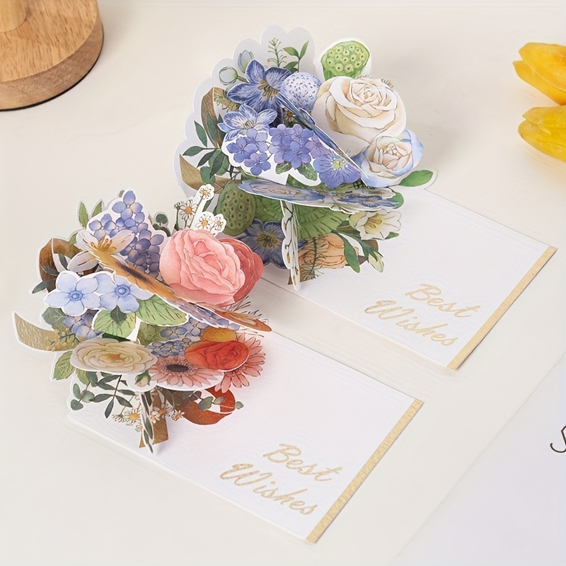 Flower Decoration Greeting Card Flower Packaging Accessories - Temu