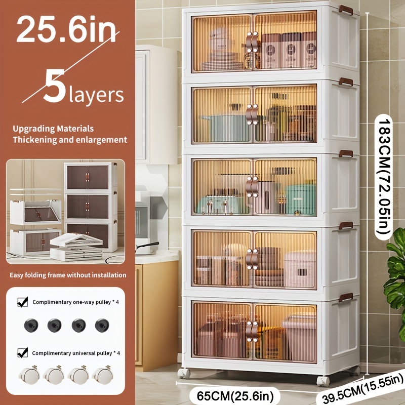 1pc Drawer Type Storage Cabinet, Multi-layer Movable Snack Cabinet, Plastic  Storage Cabinet, Household Storage Organizer