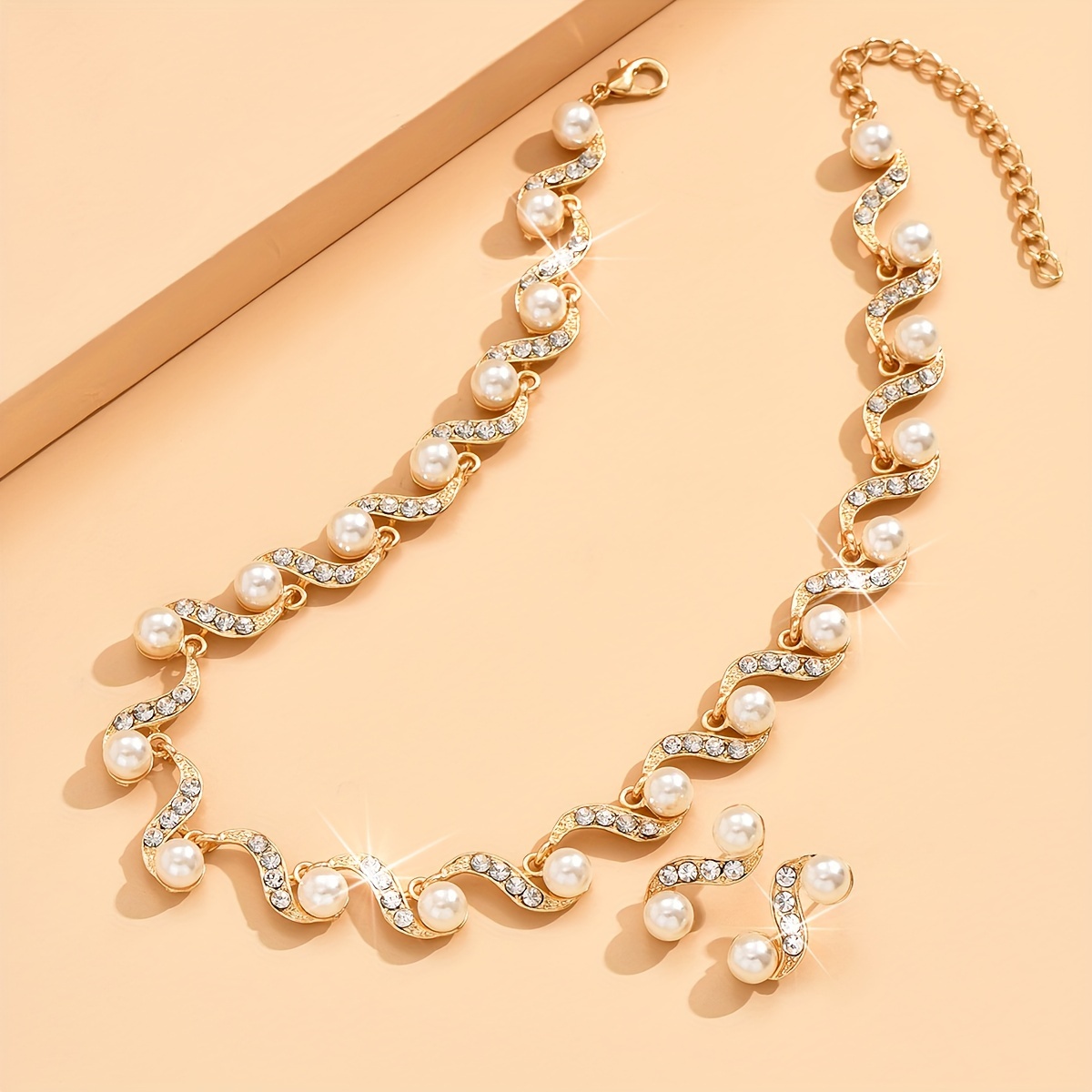 luxurious     pearl   s shaped jewelry set   bridal party wear valentines gift details 9